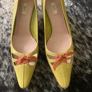 Vintage Prada Lime Green Kitten Heels